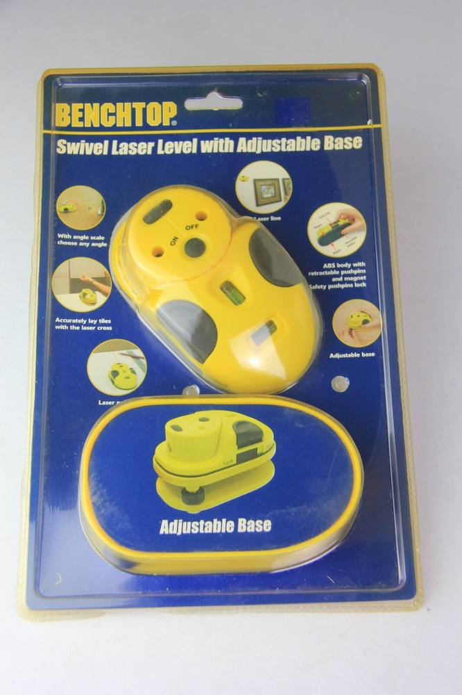 Benchtop swivel laser level with adjustable base