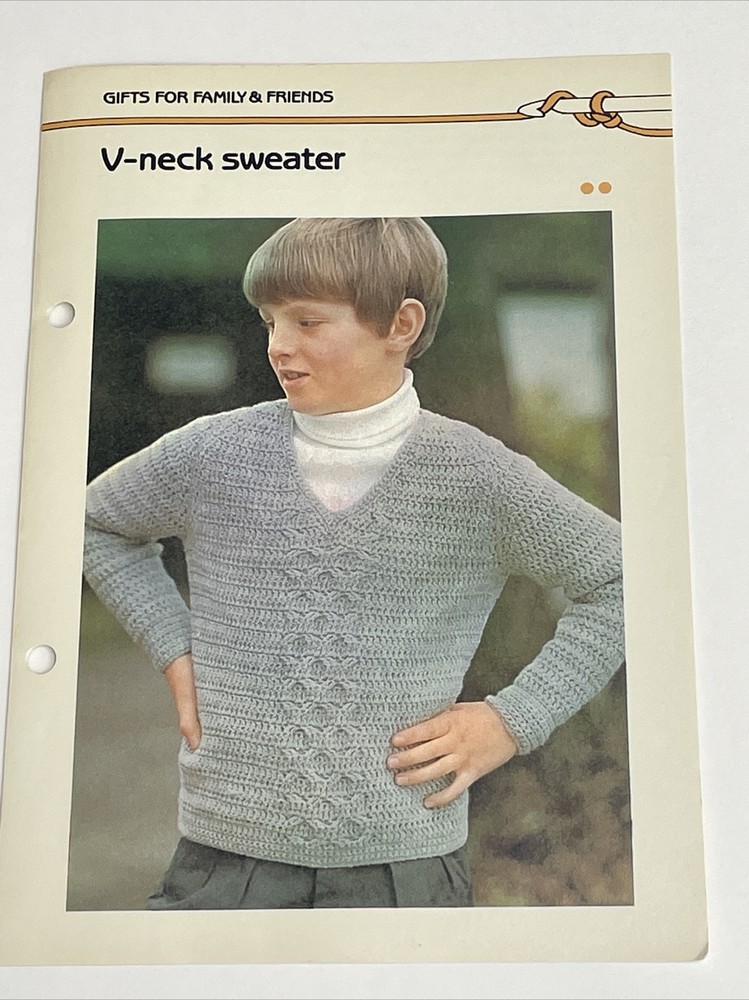 V Neck Sweater Boys Size Crochet Pattern Marshall Cavendish