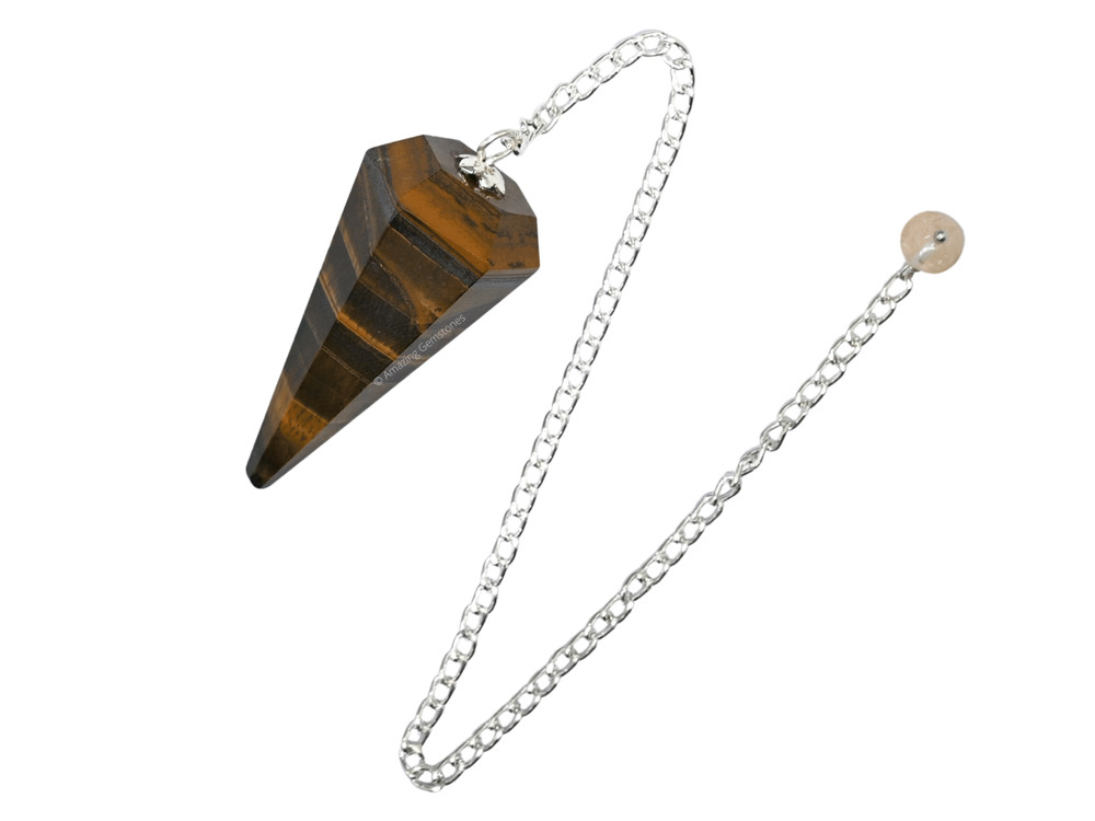 Tiger Eye Agate Dowsing Crystal Pendulum