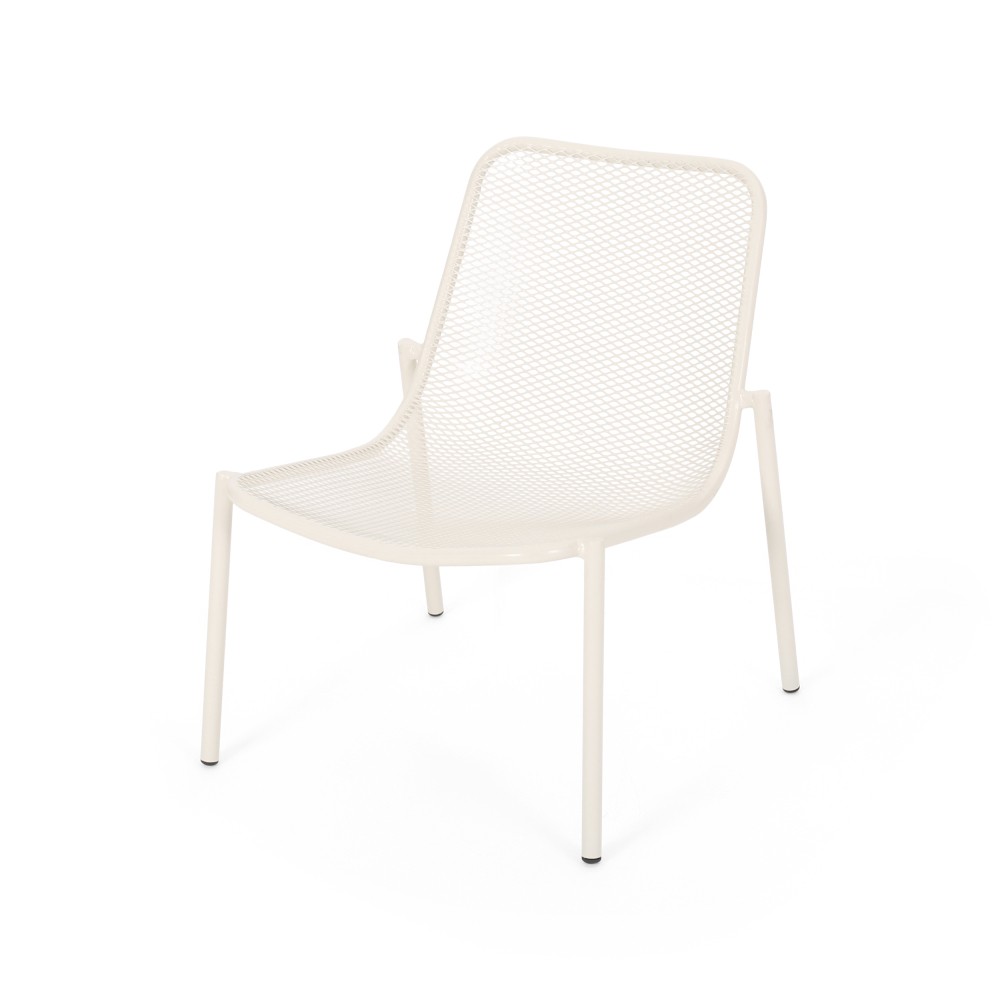 Unbranded Iron Stacking Chairs w/ Waterproof Coated Frame - White