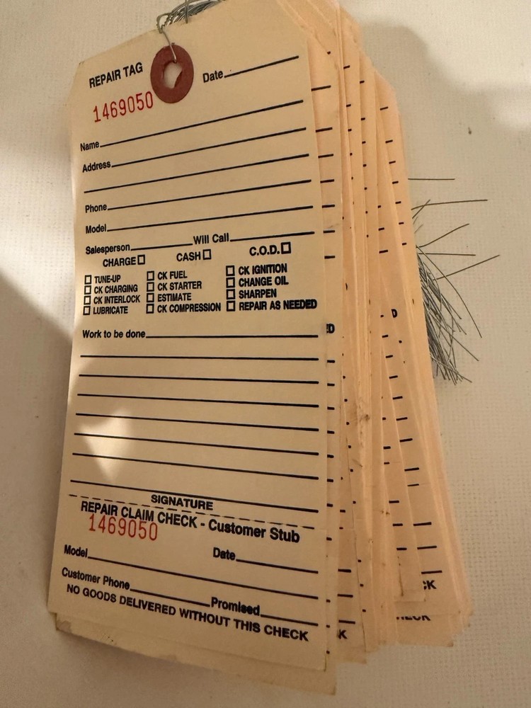 50 repair service tags