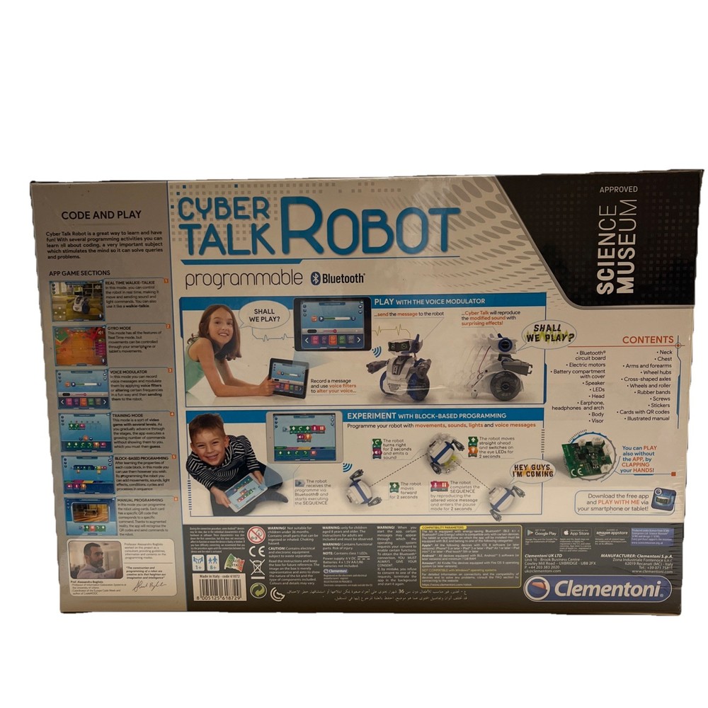 Cyber Talk Robot Programmable Talking Interactive Play Walkie Talkie Bluetooth