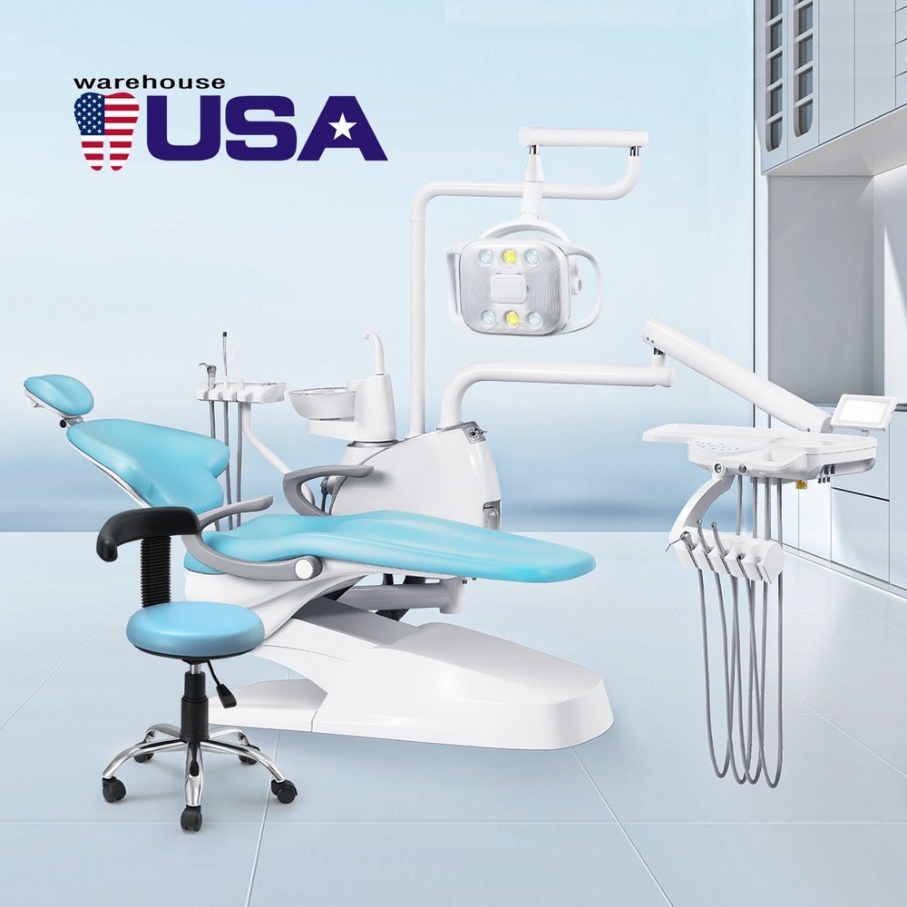 Dental Unit Surgery Chair Computer Controlled Integral Premium PU DC Motor&Stool