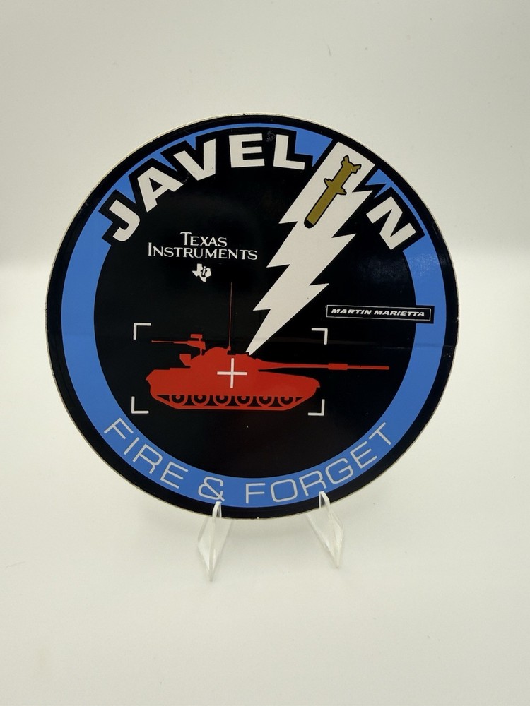 Javelin Fire & Forget Missile Program Decal Texas Instruments Martin Marietta