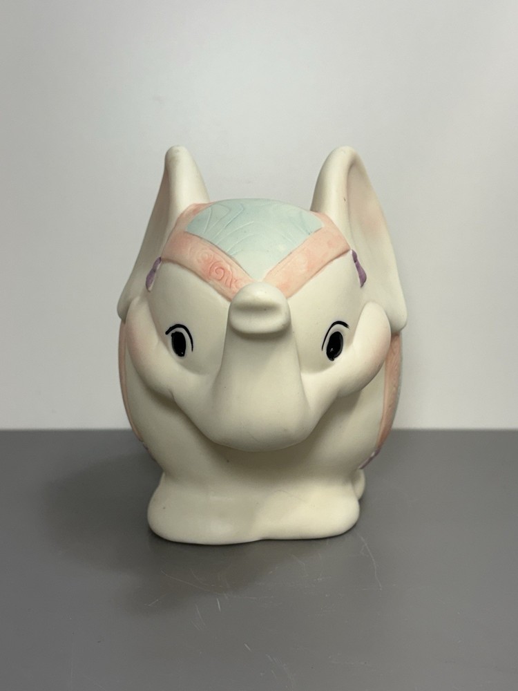 Circus Elephant Ceramic Bisque Vintage Light Up Night Light Nursery Decor