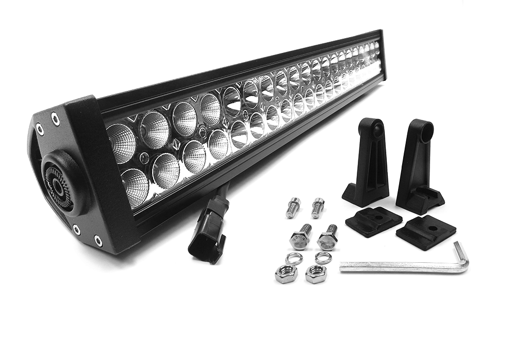 20" LED Light Bar Double Row Chrome Reflector