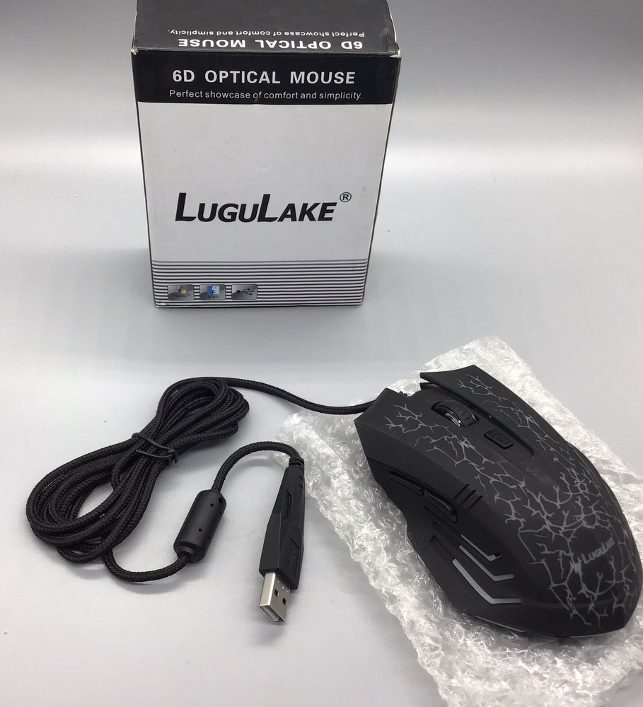 6D Optical Gaming Mouse, 7 Color Changes When Powered, 6’ USB Cord.