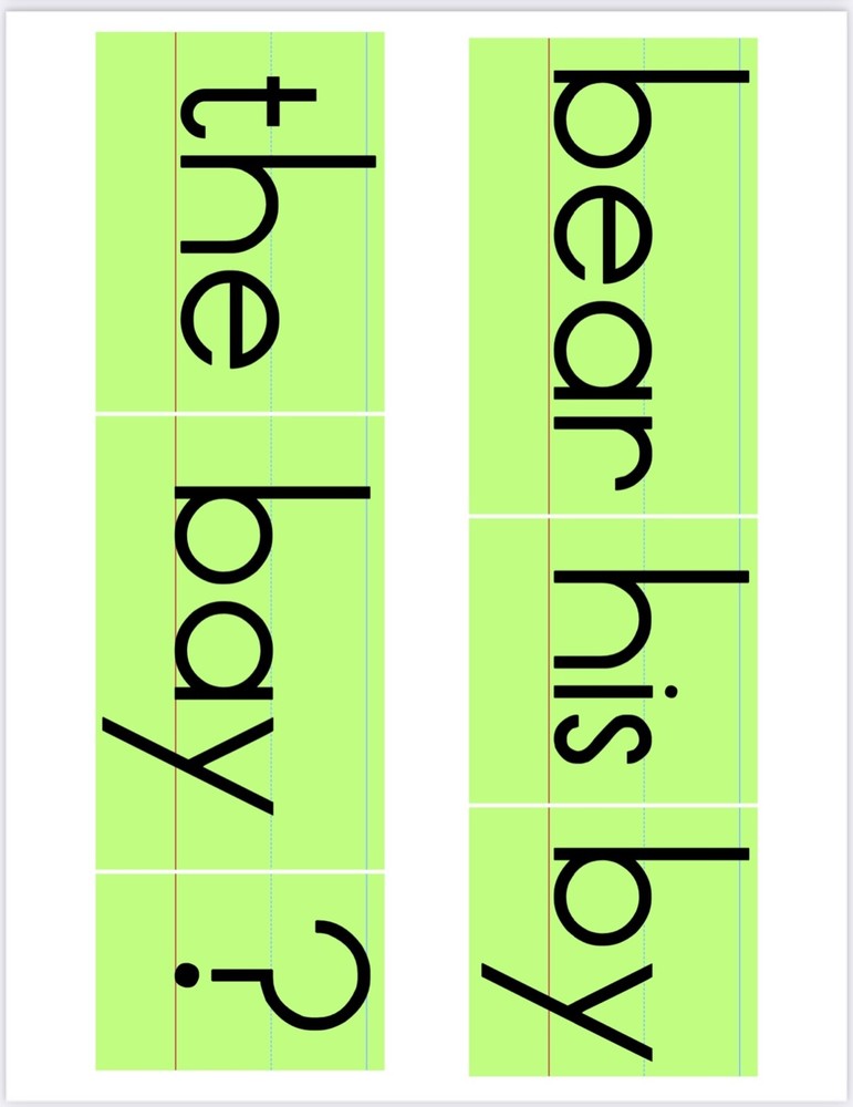 Down by the bay -Guided Reading Manipulative Kit - PRINTED uncut unlaminated