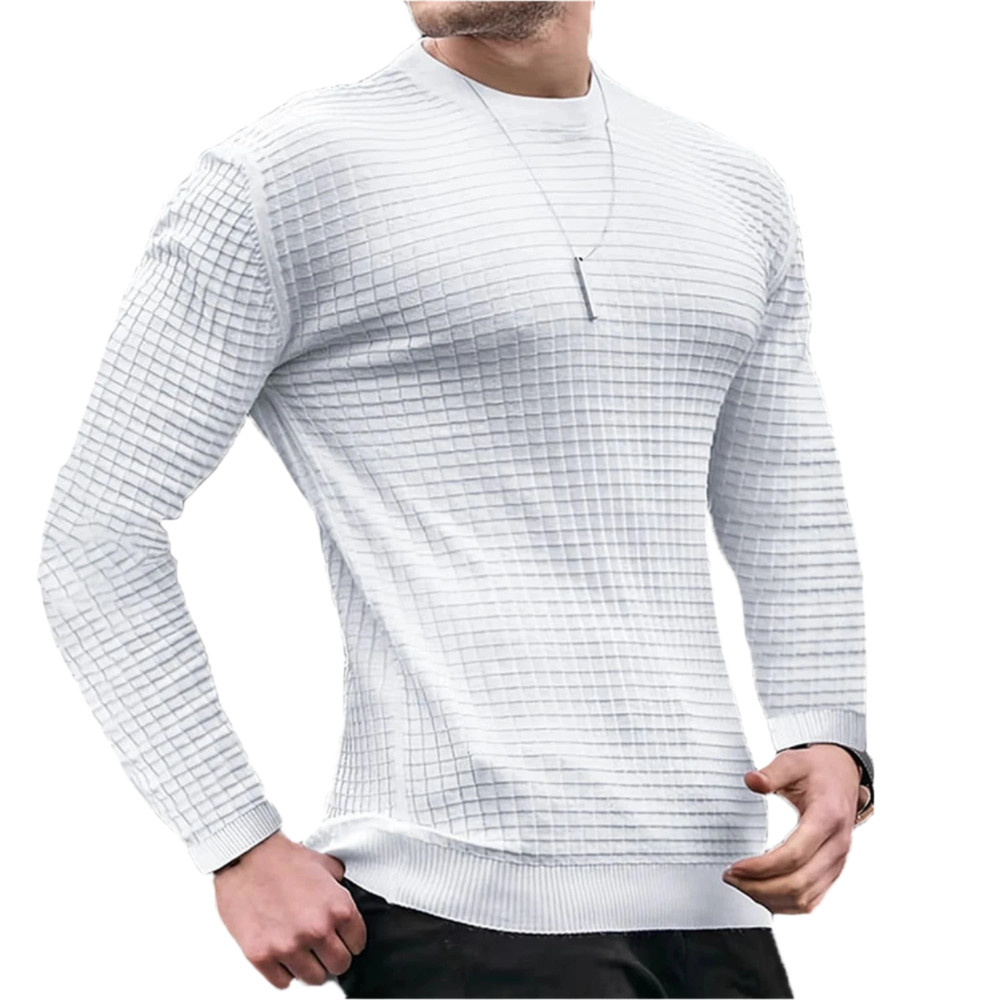 Fashion Waffle Crew Neck Sweater