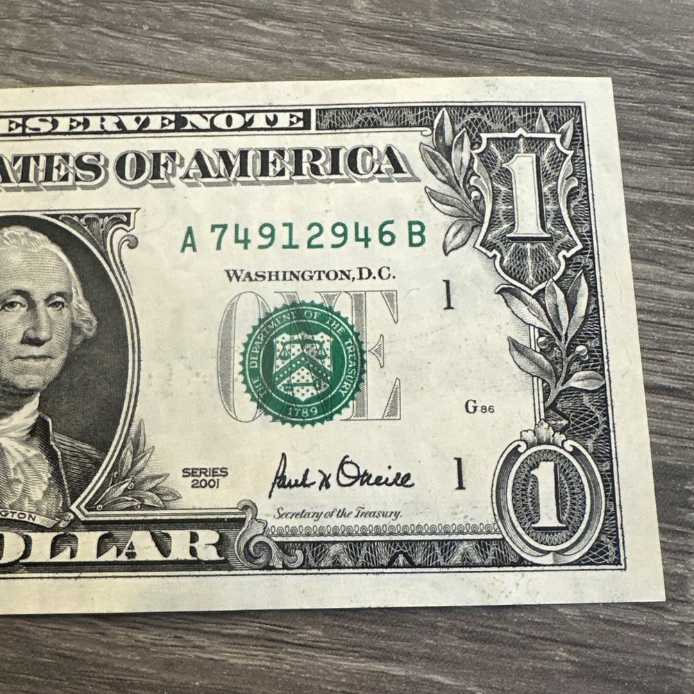 RARE DOUBLE ERRORS 2001 BOSTON $1 MISALIGNED and INVERTED BACK ERRORS