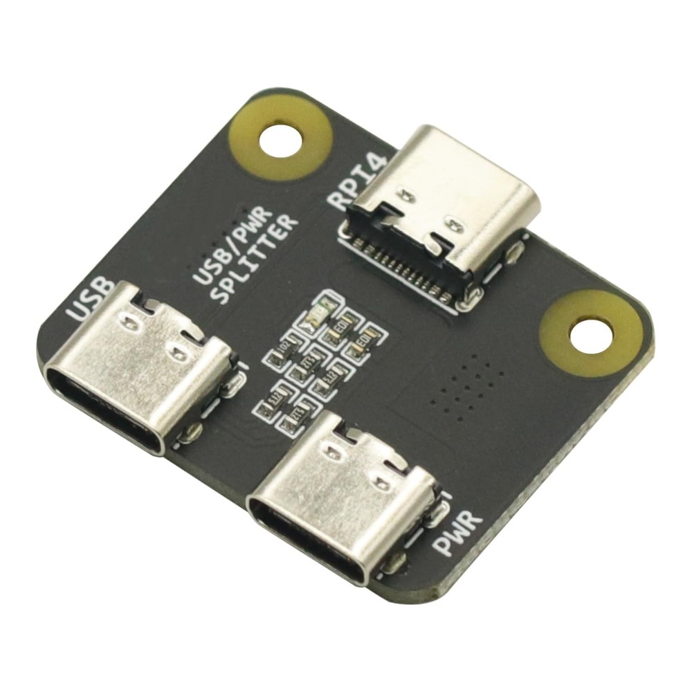 Type-C Interface Power Splitter is Suitable for Raspberry Pi 4 USB 1 to 2 Mod...