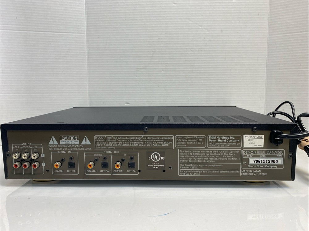 Denon CDR-W1500 CD Recorder/CD Player Combo Unit