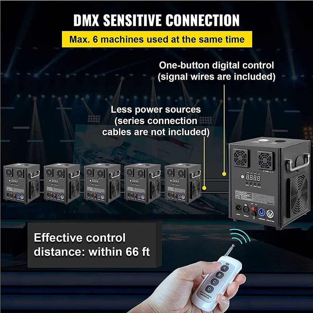 4x Wireless 700W Cold Spark Firework Machine Wedding Stage Effect / Flight Case