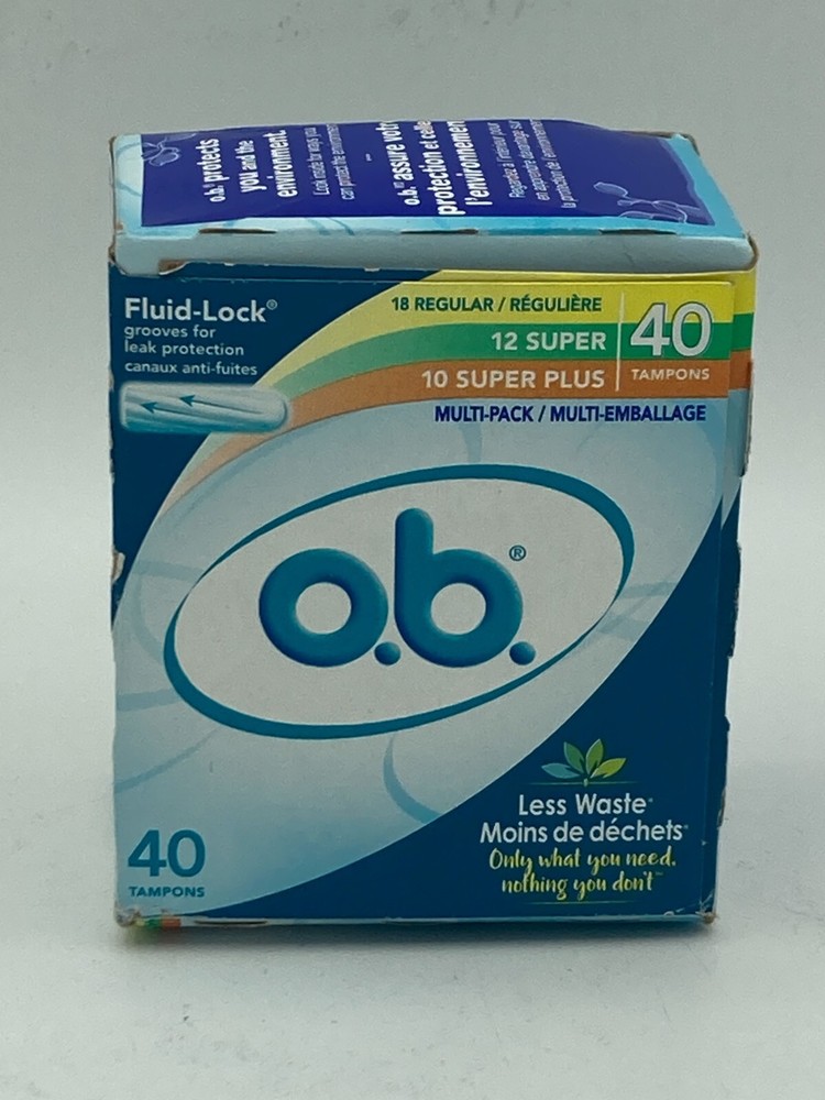 o.b. Tampons Multipack | Non-Applicator Tampon, Unscented | Regular/Super/Super