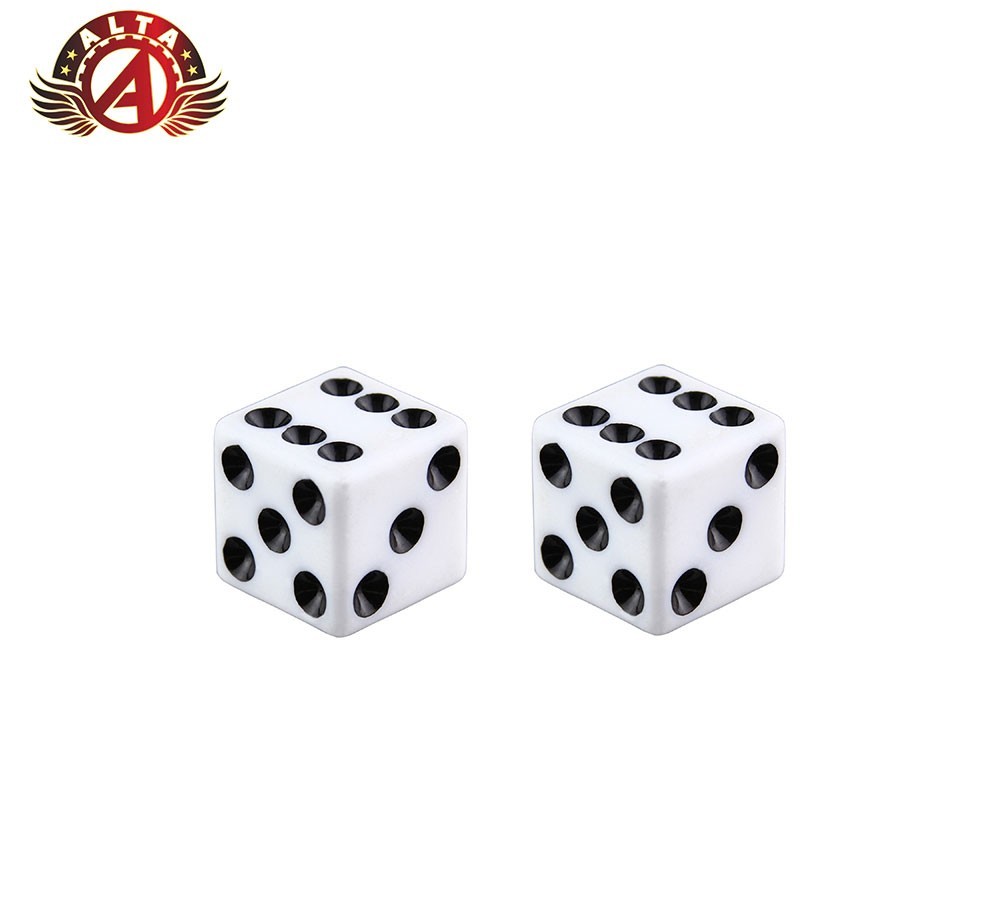 ALTA Dice Valve Caps Solid White Black Dots