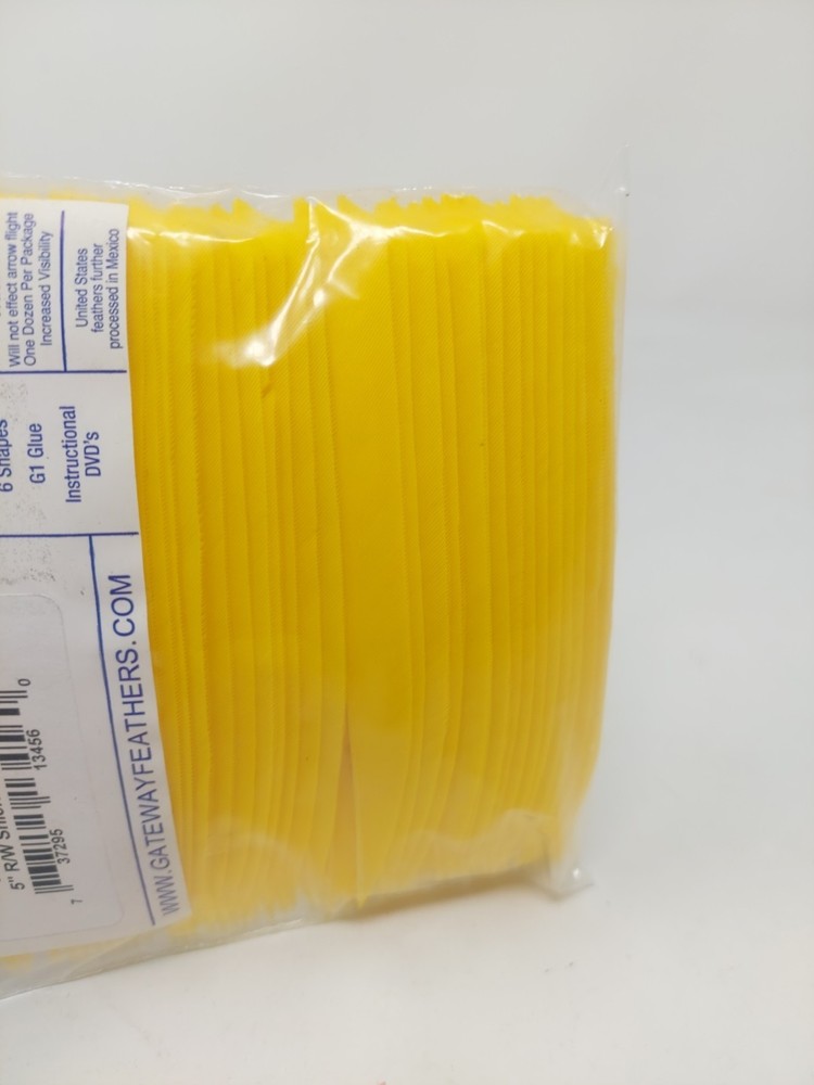 100 Pack Gateway Feathers 5" Right Wing: Shield Sun Yellow 500RSSSY-100