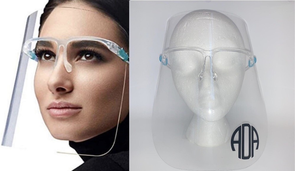 FACE SHIELD MASK • PERSONALIZED WITH MONOGRAM DECAL • CUSTOM & MADE TO ORDER