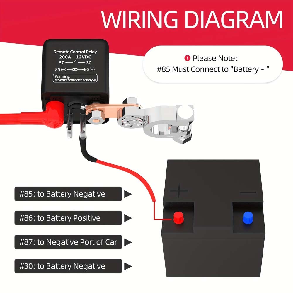 Anti-Theft Remote-Controlled Wireless 12V 200A Anti-Theft Remote Kill Switch Kit