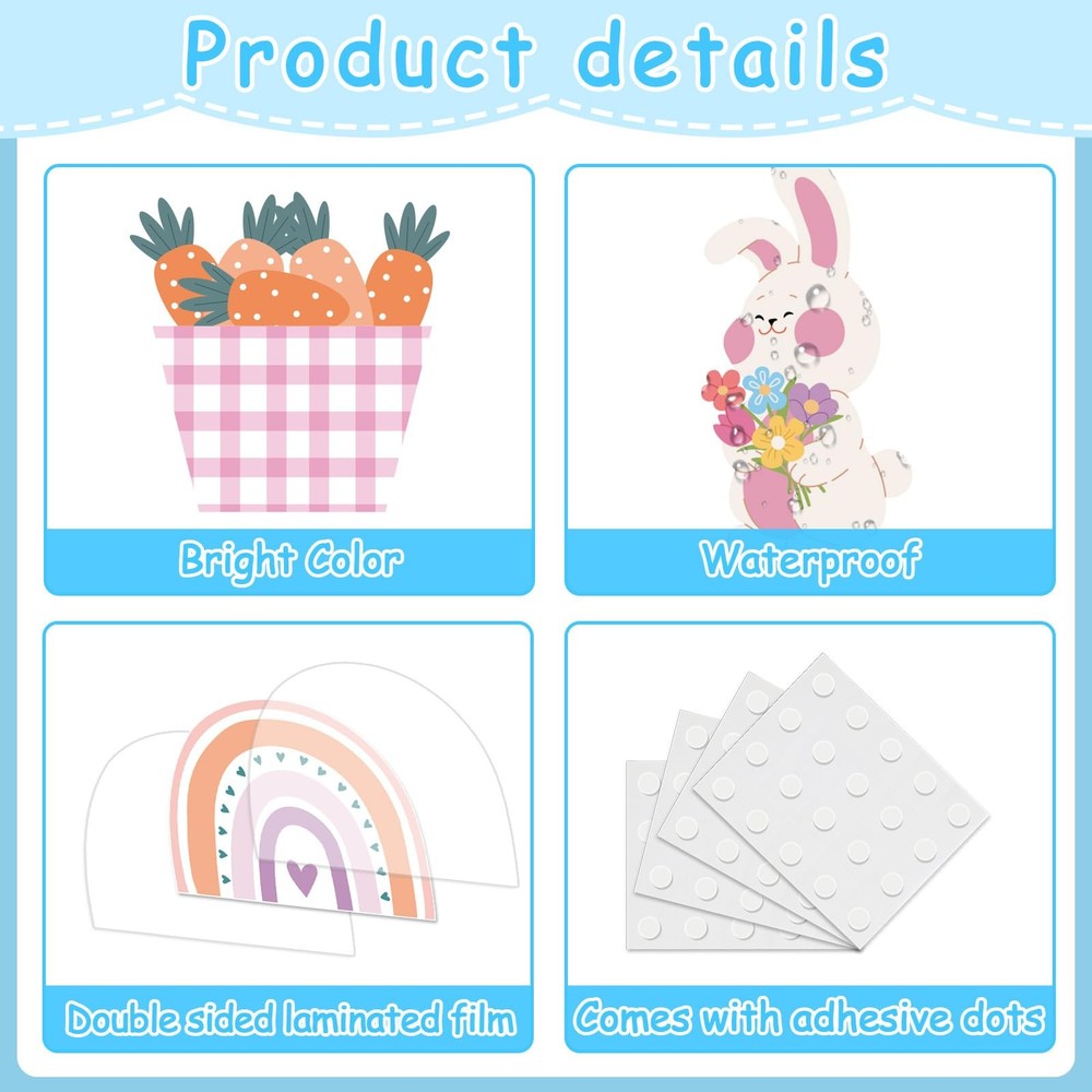 78 PCS Spring Easter Classroom Bulletin Board Decorations Bunny Eggs Cutout