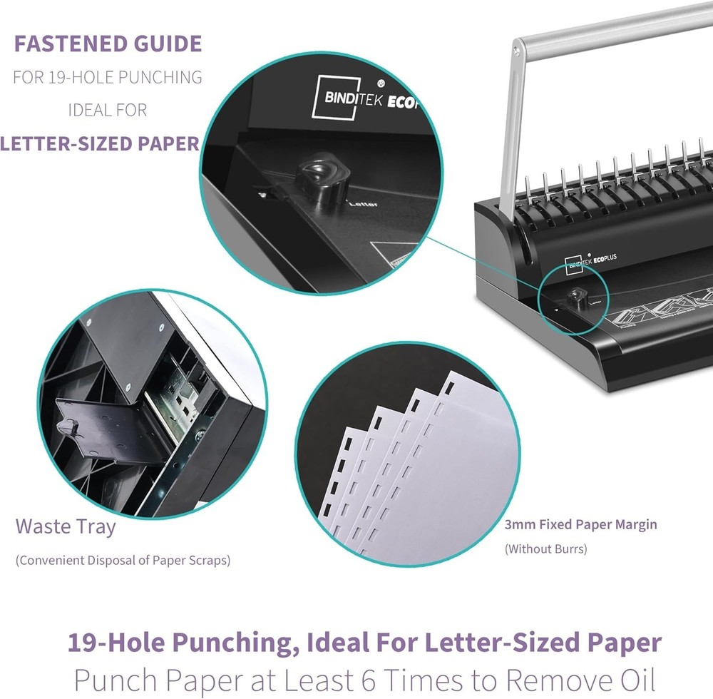 User-Friendly Comb Binder – Punch and Bind 145 Sheets with 30 Combs Included