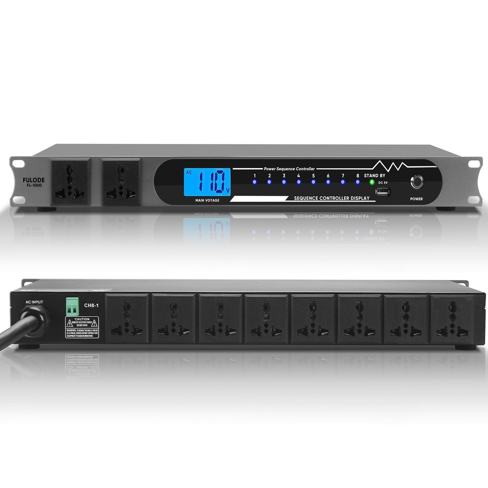2000W 10 Socket Sequential Rack Professional Audio Power Conditioning ，Digita...