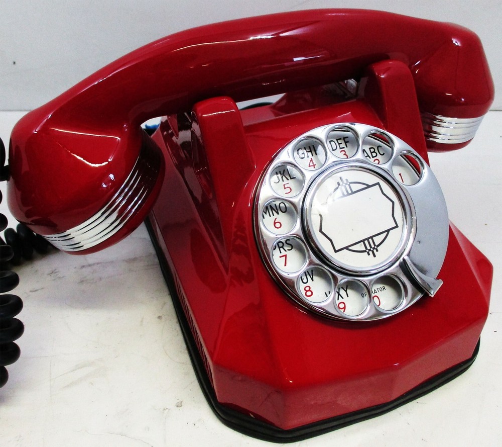 Antique Automatic Electric Red Monophone Telephone AE40 Restored