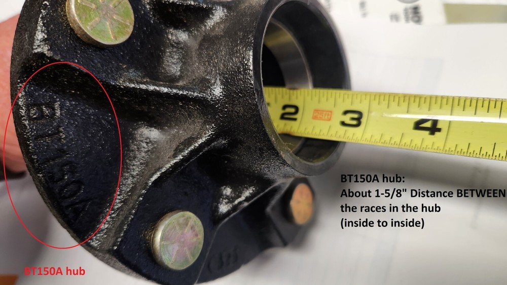Reliable BT150A SHORT Trailer Axle Idler Hub W/Bearings Boat 5 lug Axel