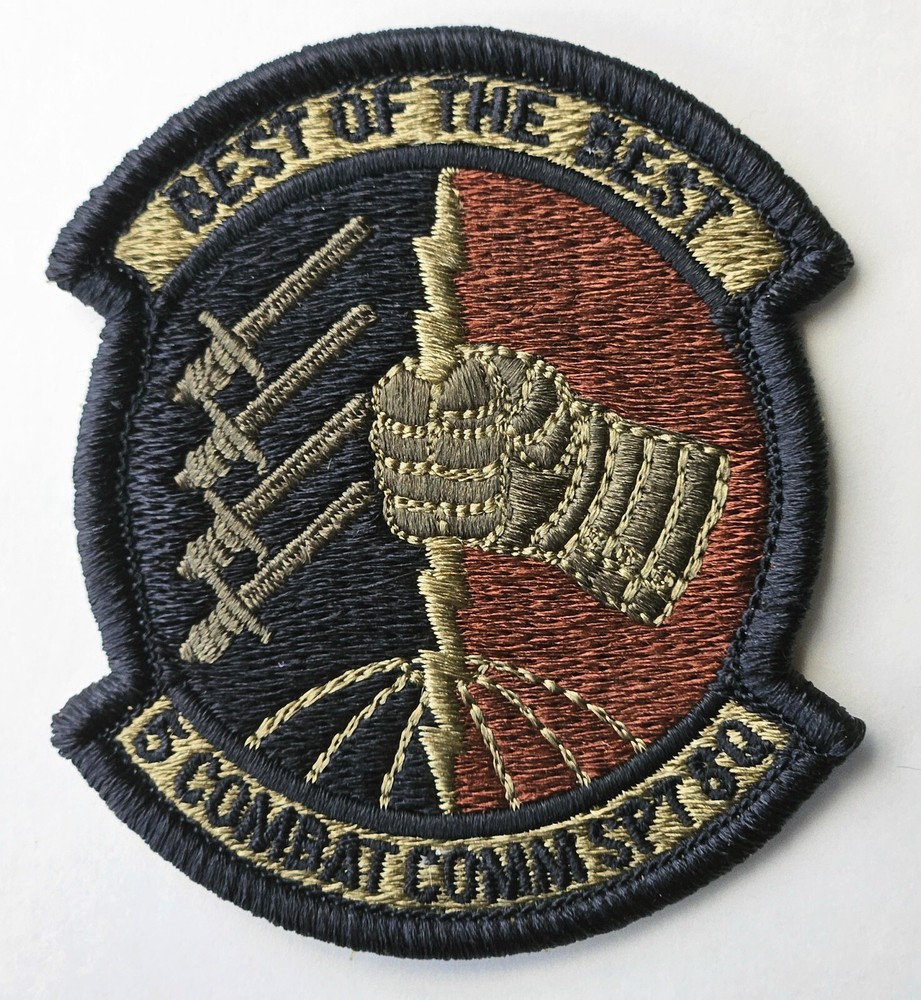 Air Force 5th Combat Communications Support Squadron Spice Brown Hook Back Patch
