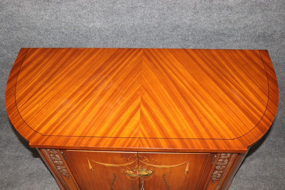 Fine Quality English Carved and Paint Decorated Commode Sideboard Buffet