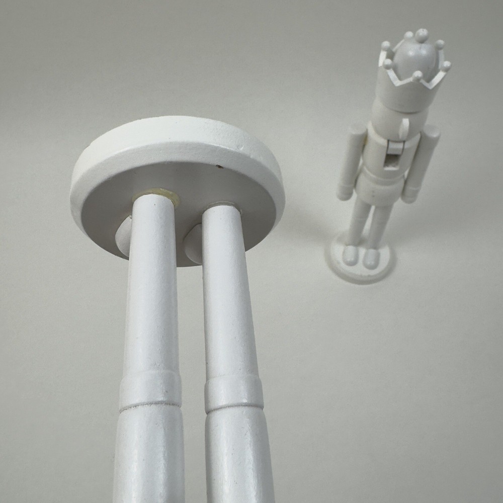 West Elm Modern Lacquer Nutcracker Figurine Christmas Set/2 White Flaws Read