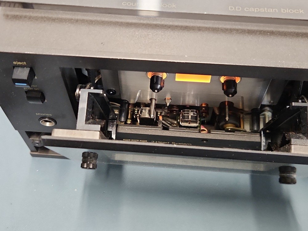 Technics RA-M95 cassette deck RP-9690 BOTH WORK LAZY DOOR OPEN. READ DESCRIPTIO