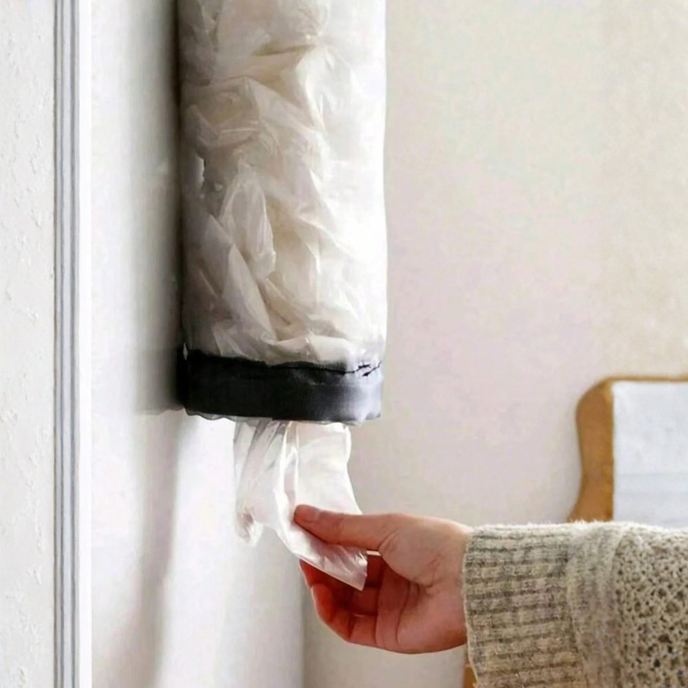 1pc Wall-Mounted Plastic Bag Dispenser Rack Organizer Kitchen Accessories