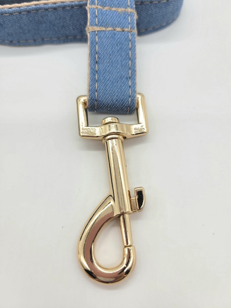 Luxury Denim Collar And Leash Set NEW