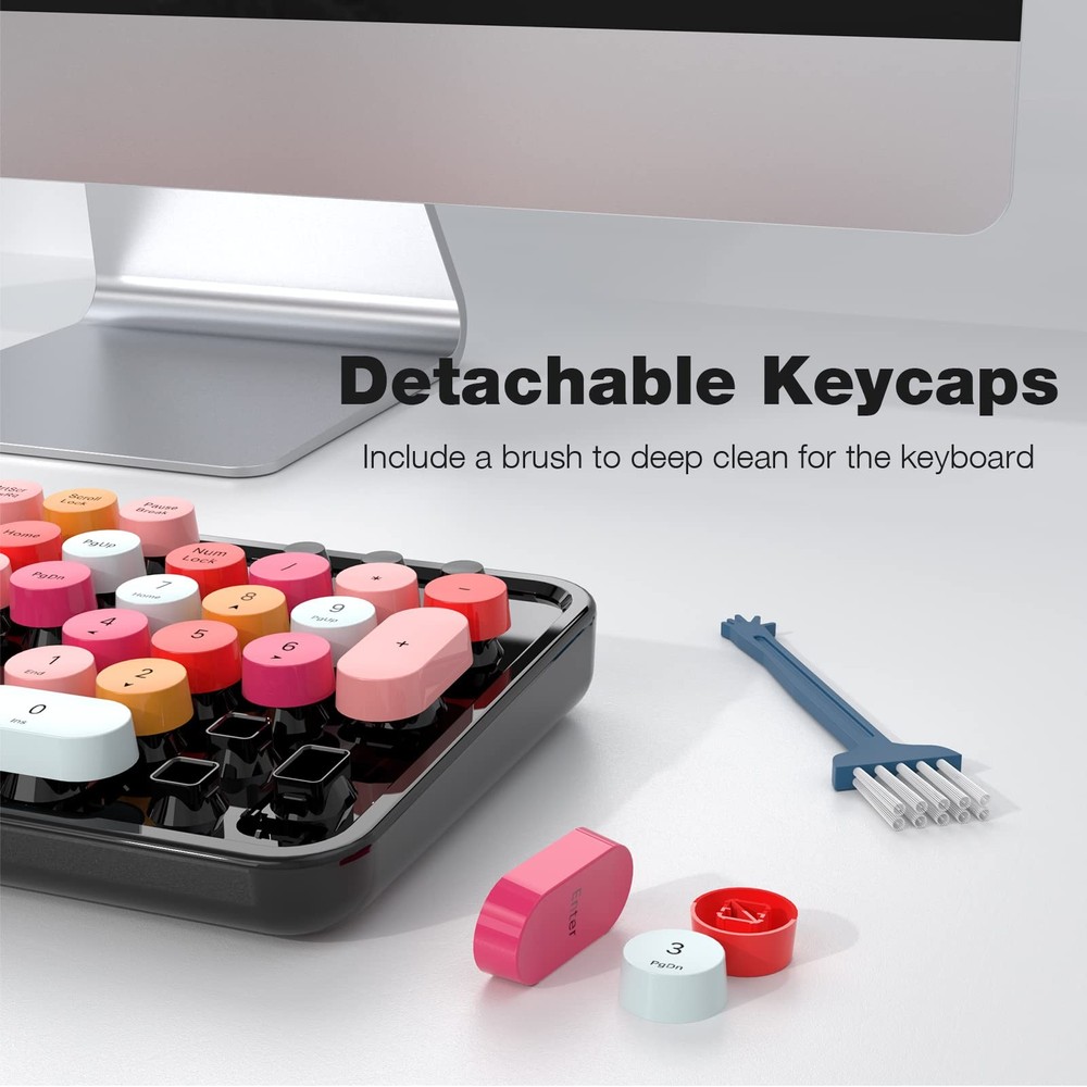 Wireless Keyboard and Mouse Combo Retro Typewriter Style for PC Windows