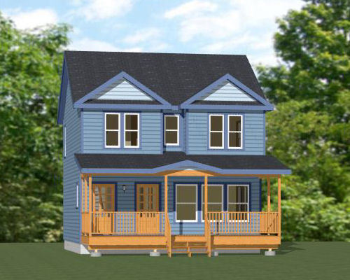 24x24 Duplex -- 2 Bedroom -- 2 Bath  1,086 sq ft -- PDF Floor Plan -- Model 5I