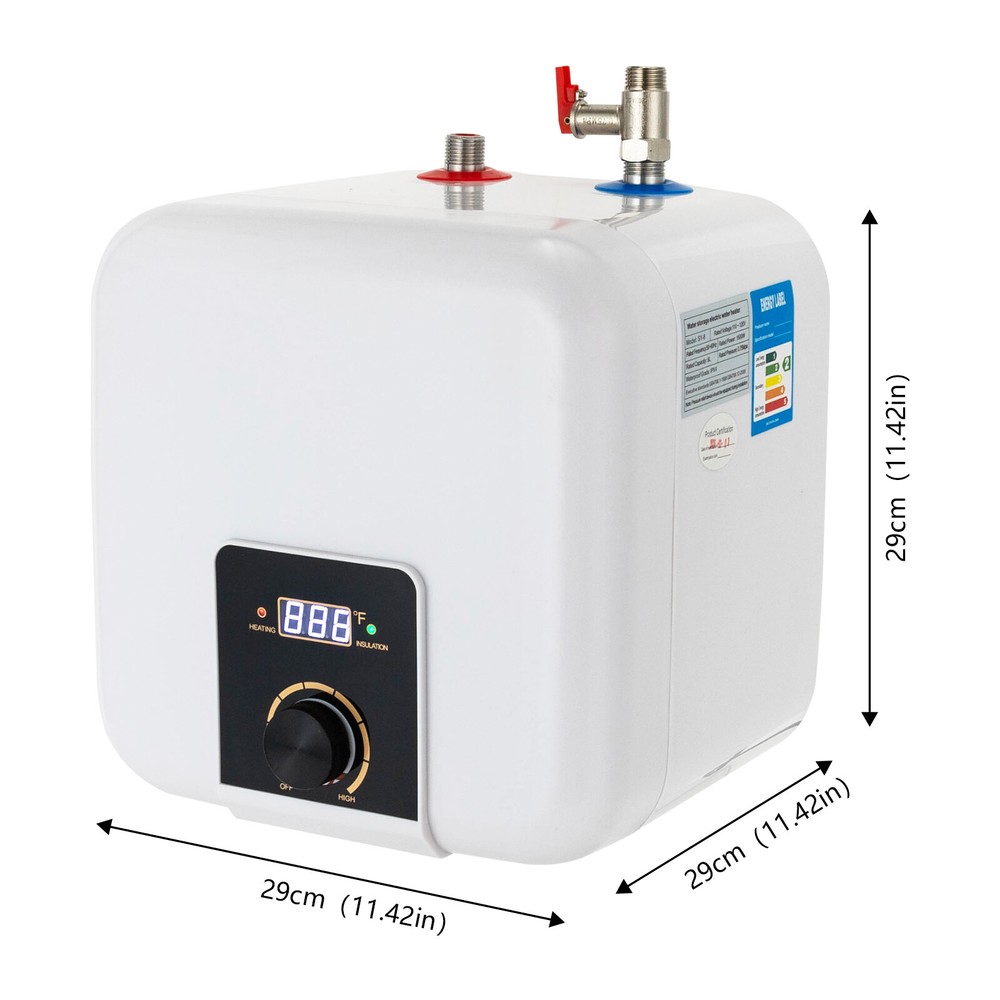 Electric Water Heater 1500W, Water Heater with 8L/2.11Gal Tanks+LED Display