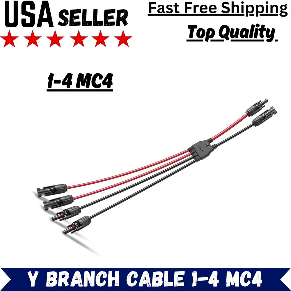 Solar Panel 1-4 MC4 Y Branch Cable Connection Waterproof Adapter Connector