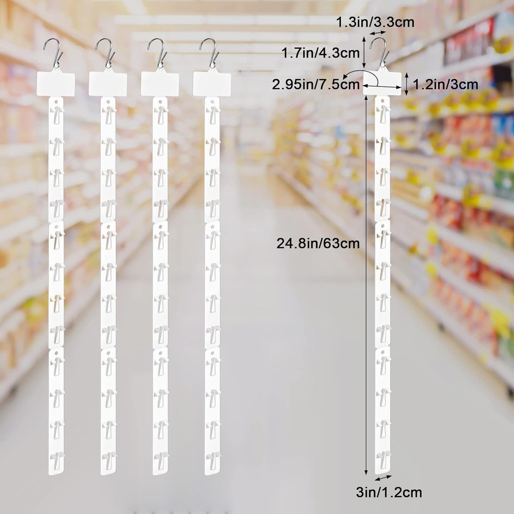 10 Pack Station Hanging Strips Plastic Display Merchandise Strip with White