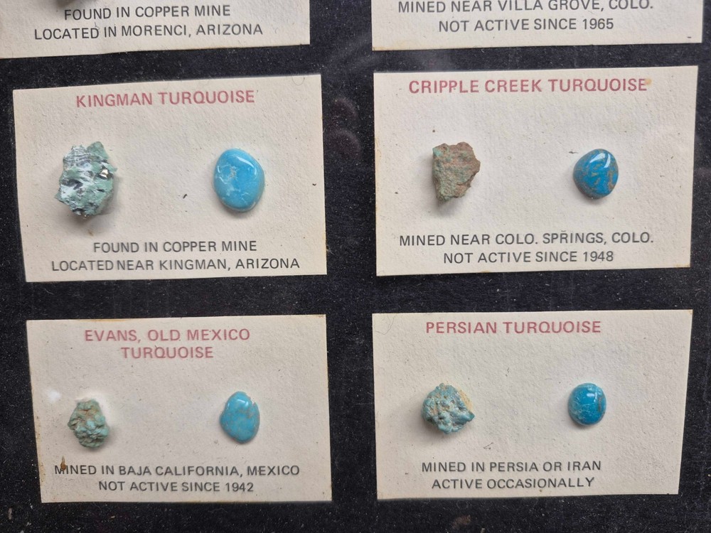SOUTHWESTERN TURQUOISE DISPLAY PLAQUE 20 STONES