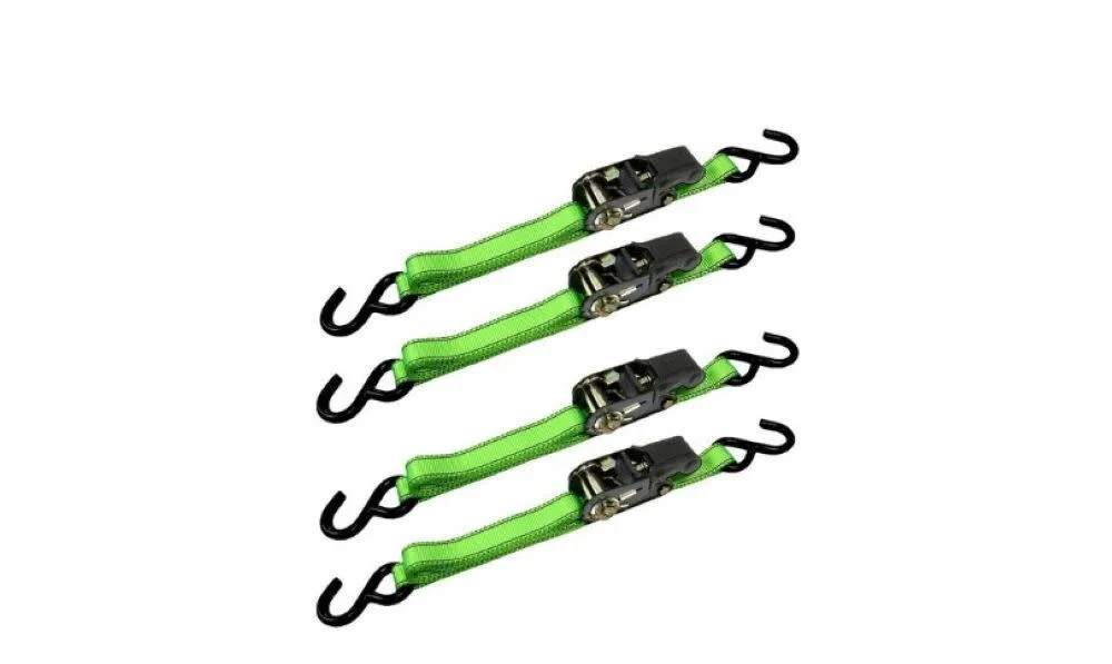 Allied International Cargoloc 1In X 12' Ratchet Tie Down Straps With S Hooks