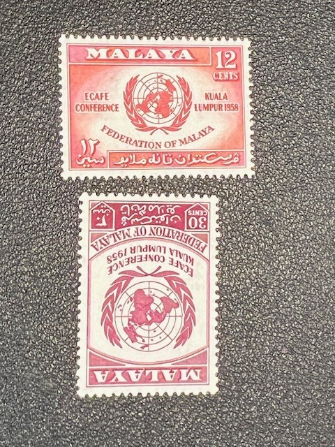 Malaya stamp 85-86 MH