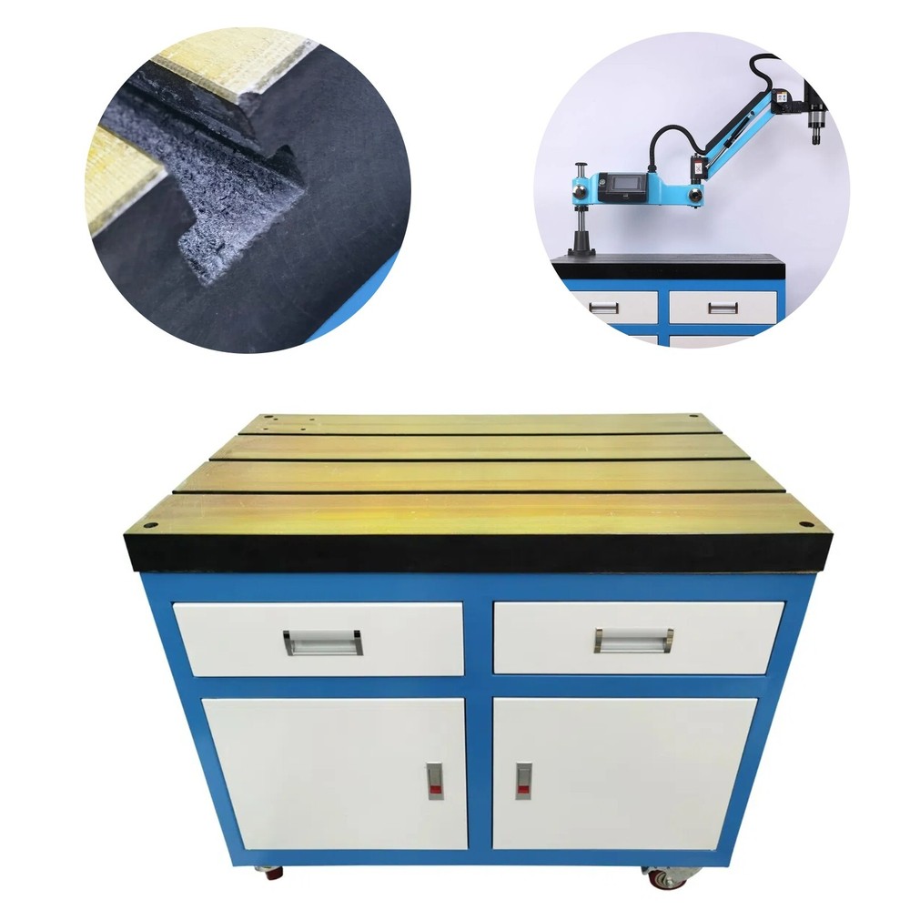 Electric Tapping Machine T-slot Worktable Removable Base Holder with Drawers