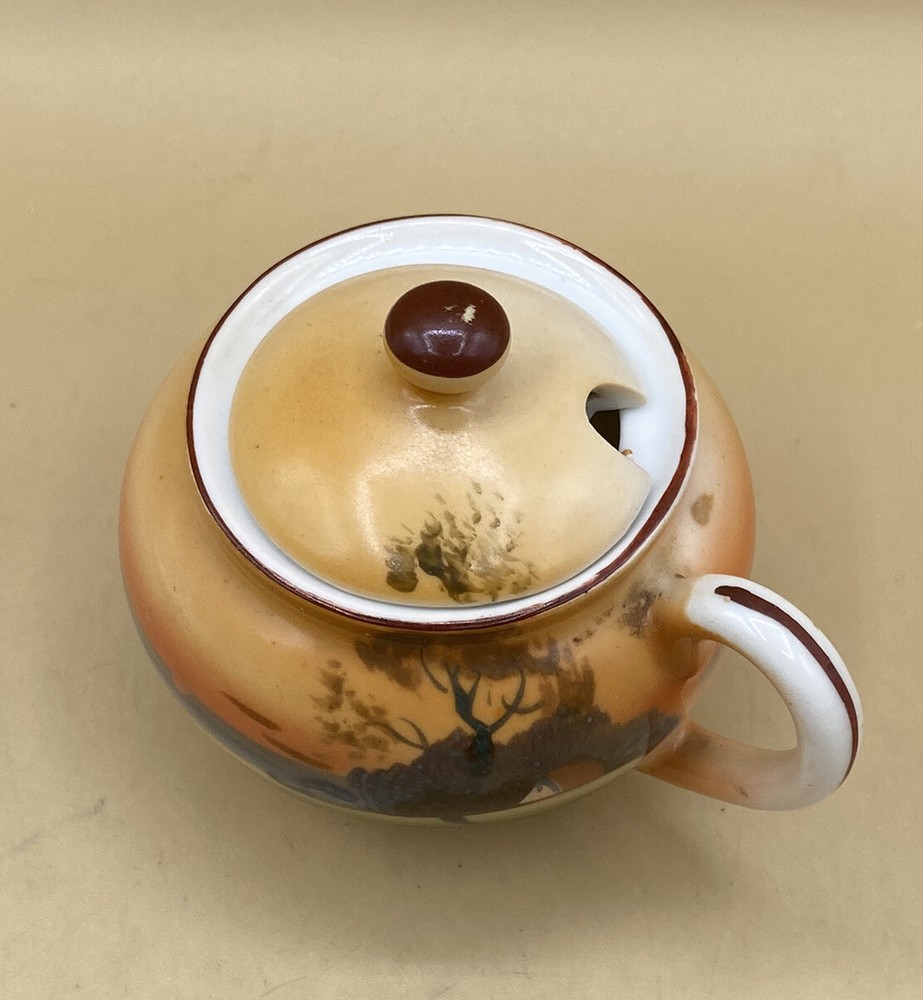 Noritake Morimura Hand Painted Lidded Mustard Tree & House Scene