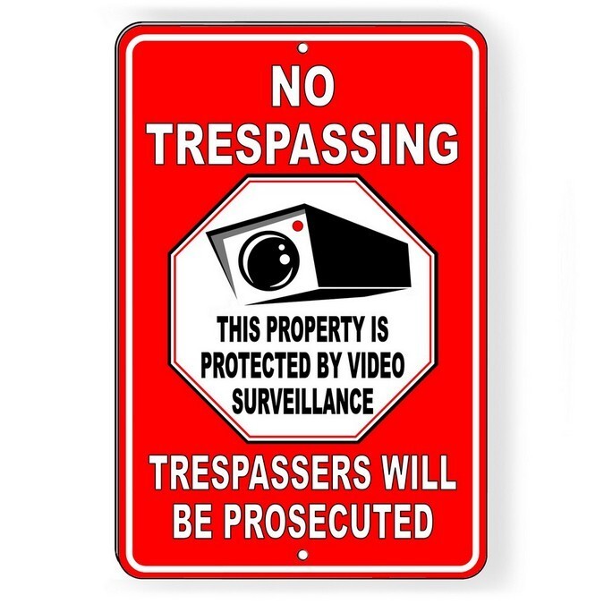 Metal Sign Warning 24 Hour Video Surveillance Camera CCTV  Protected Security