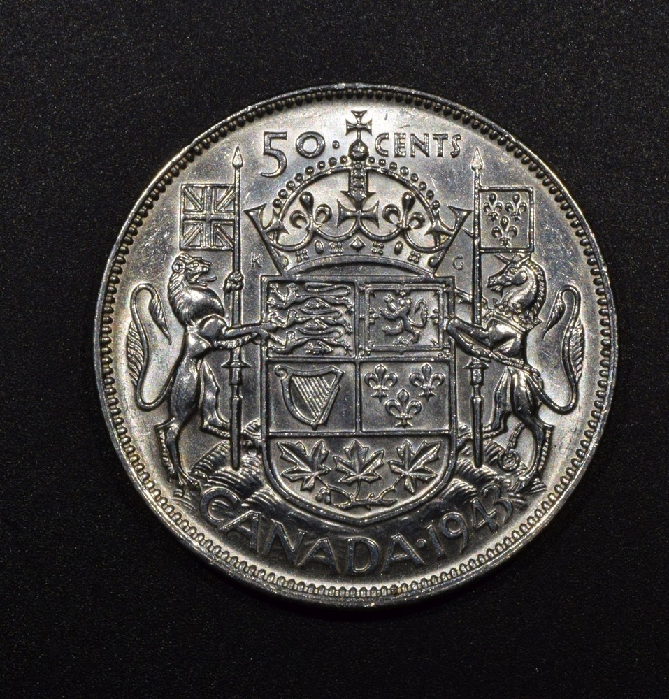 1943 Canada Silver 50 Cents "BU"