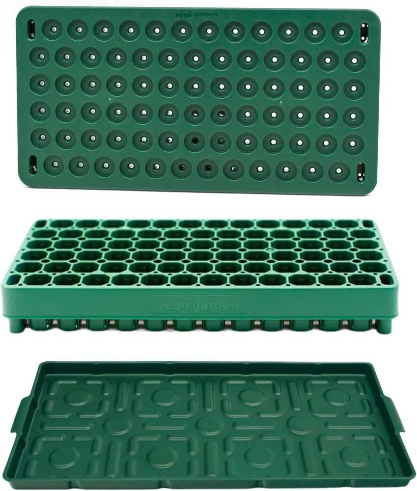 10"x20" Seedling Tray - 76 Cell Stackable Seed Starter for Growing Plants