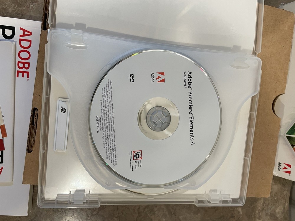 Vintage Adobe Photoshop Elements 6 and Premiere Elements 4 - 2 Discs Excellent