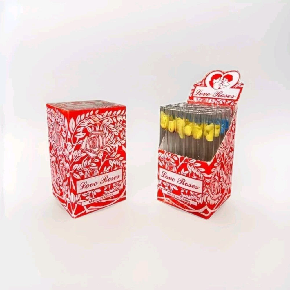 Love Roses Glass Tubes 36pcs = 1 Box