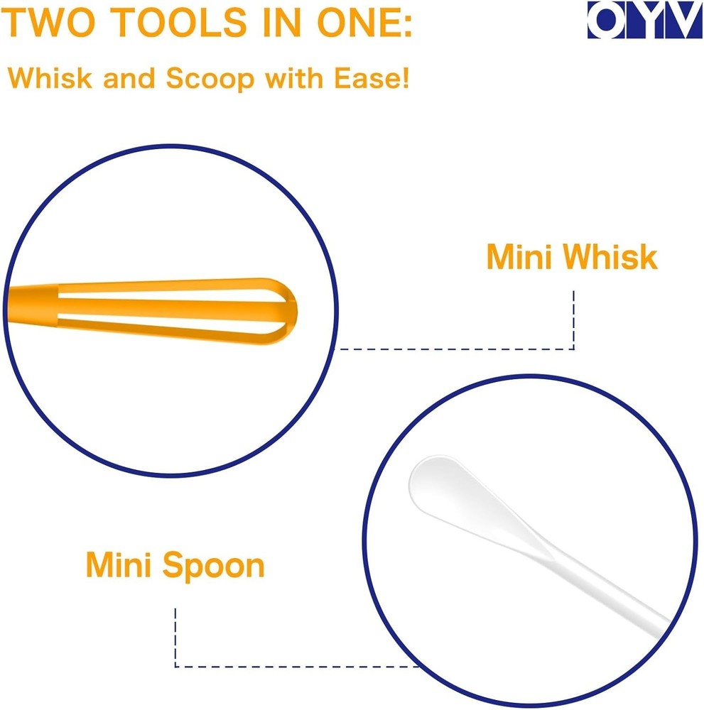 Rust-Free Mini Whisk Set with Spoon - Ideal for Easy Mixing & Culinary Tasks
