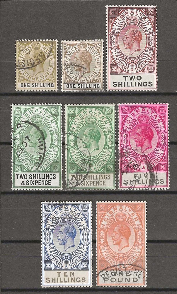 GIBRALTAR 1925/32 SG 102/107 USED